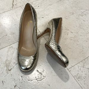 3 1/2 inch silver Kate Spade heels